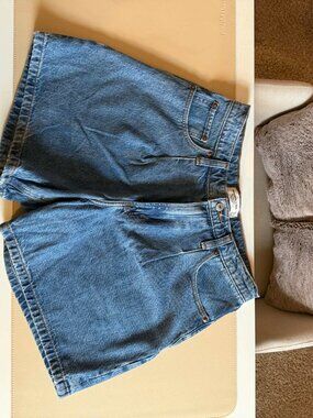 Abercrombie High Rise Denim Shorts Size 28 Dark Wash